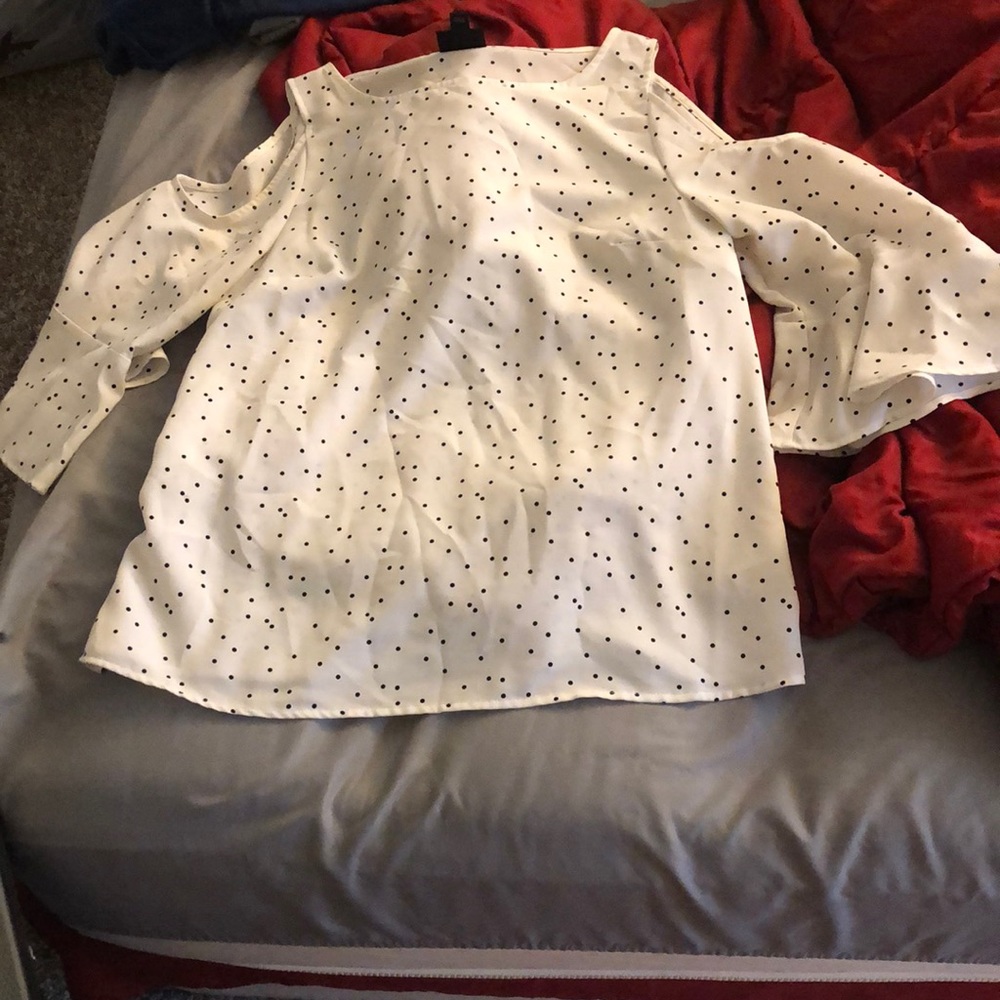 Mossimo Black and White Polka Dot Blouse